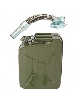 20L 0.6mm Fuel Oil Petrol Diesel Storage Can with British Style Pour Tube Army Green