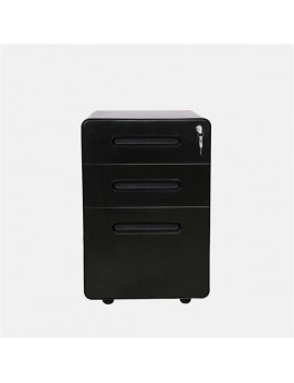 39cm Wide Rounded Corner Cabinet with Plastic Handle Black
