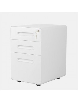 39cm Wide Rounded Corner Cabinet with Plastic Handle White